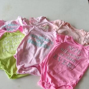 Baby Girl Size 12 Month Onesie Lot